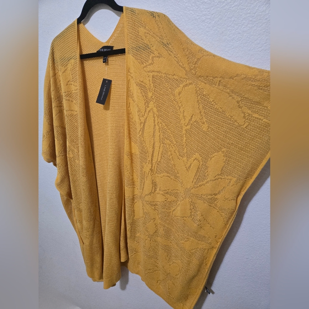LANE BRYANT Mustard Yellow Open-Front Kimono Duster Size 14/20 - Picture 9 of 14